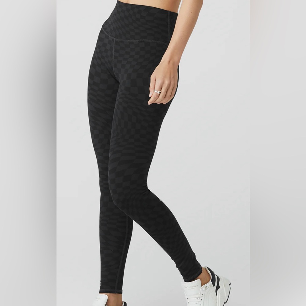 Alo Black Checkered Women's Leggings